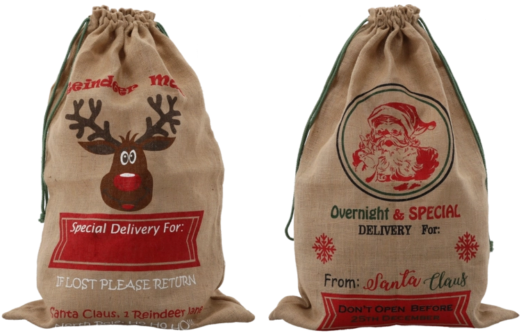 Božična jutina darilna vreča 60 × 90 cm, pakiranje 10 kos