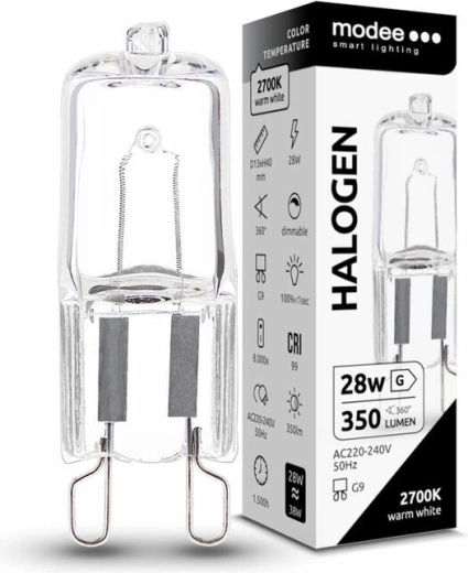 Modee ECO halogenska žarnica G9 28 W, 350 lm, toplo bela, zatemnilna