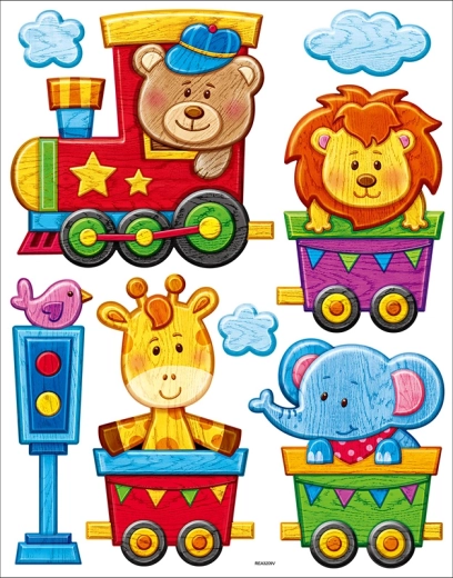 Dekorativne stenske nalepke Vlak z živalmi