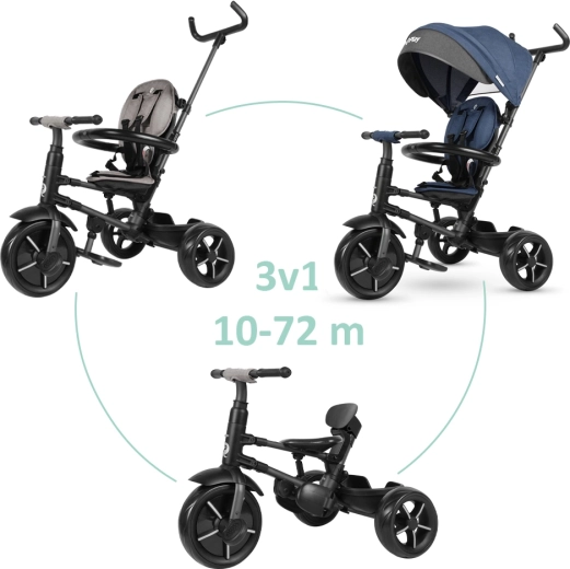 Zložljiv tricikel QPlay Rito star blue (10–72 mesecev)