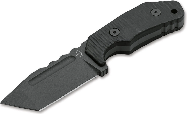 Böker Plus Little Dvalin Tanto Black fiksni nož 8 cm, črn, G10, titan, Kydex nožnica