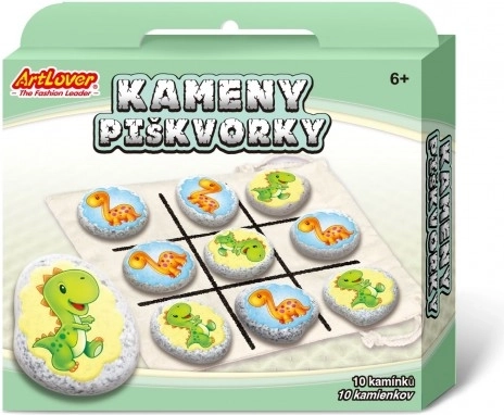 Kamenčki/križci-krožci Dinozavri kreativni set v škatli 19x16x4 cm