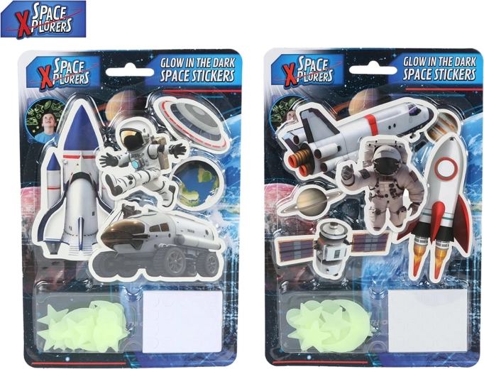 Svetleče nalepke za sobo Space Xplorers – vesoljski motivi, 21 kos