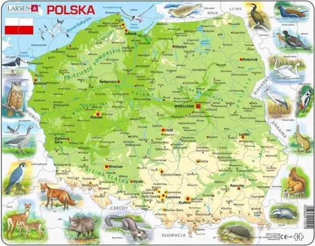 Physical map of Poland Larsen - 1 piece
