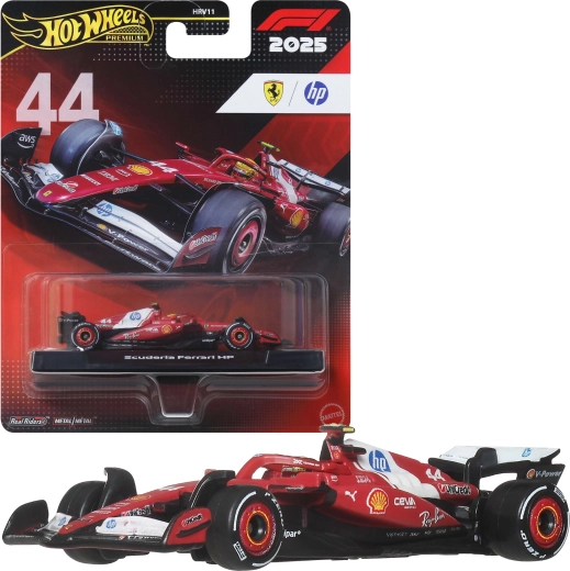 Hot Wheels Premium Formula 1 2025 Scuderia Ferrari HP #44 Lewis Hamilton – model avtomobila 1:64 - 1 kos