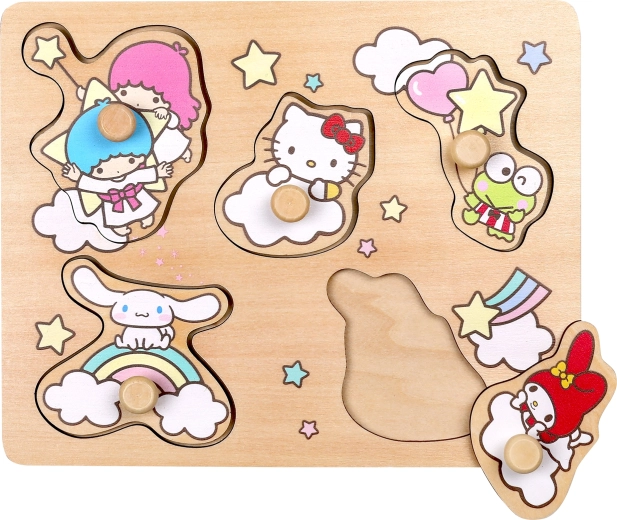 Lesena vstavljanka z ročaji Hello Kitty