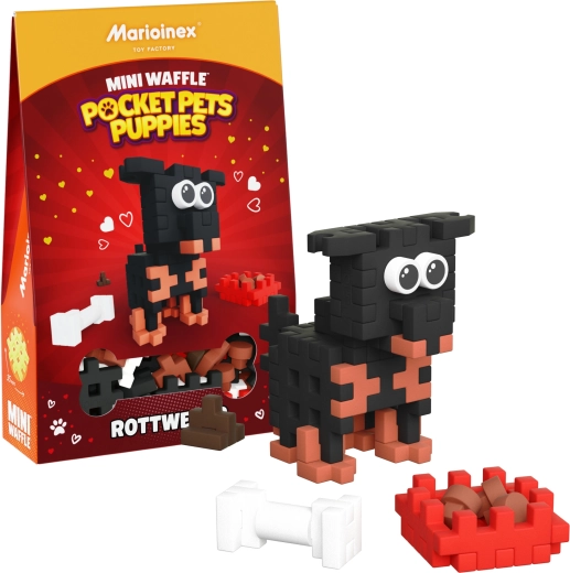 Gradbeni komplet Mini Waffle Pocket Pets – mladiček rottweiler