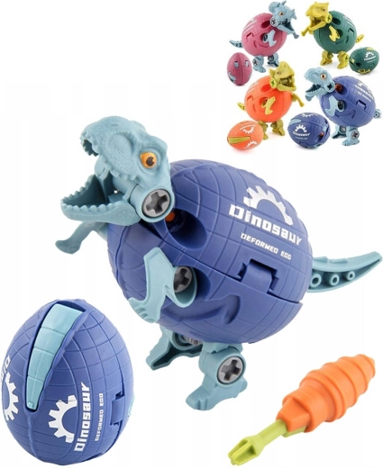 Vijačni dinozaver v jajčku 2v1 z orodjem - 1 kos