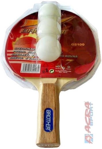 Lopar za namizni tenis Acra brother 2-star + 3 žogice