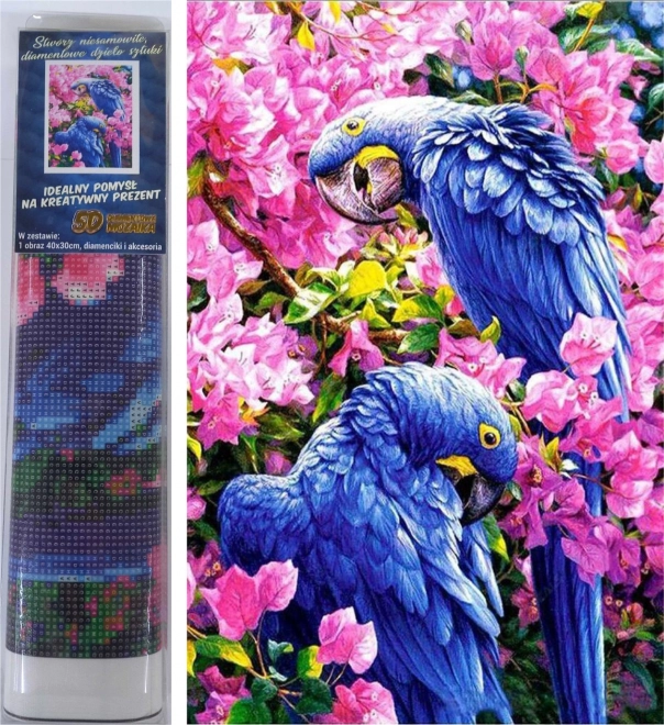 Norimpex diamantno slikanje modri papagaji 30 × 40 cm