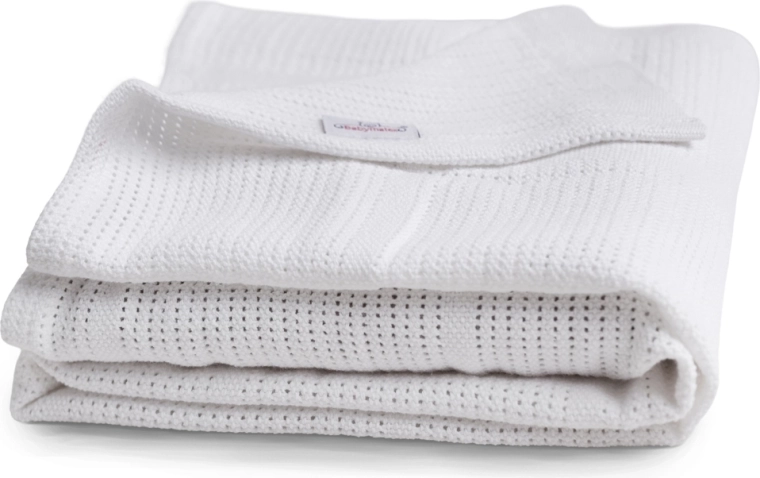 BabyMatex Sisi knitted cotton blanket, white 75 × 100 cm