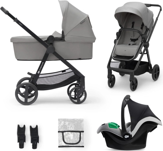 Kombinirani otroški voziček 3v1 Kinderkraft Newly moonlight grey z avtosedežem Mink PRO