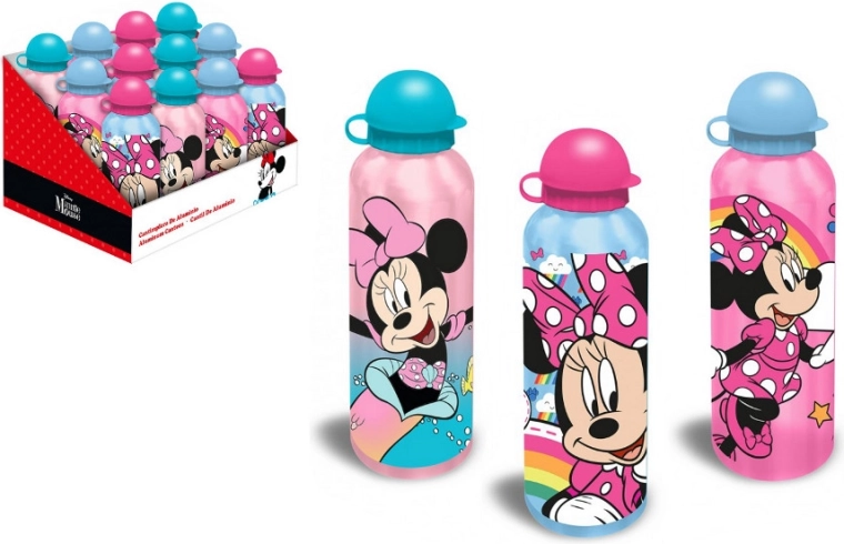 Aluminijasta steklenička za pijačo z motivom MICKEY MINNIE, 500 ml
