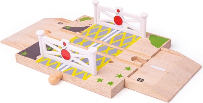 Leseni železniški prehod z vrati za lesene avtoceste