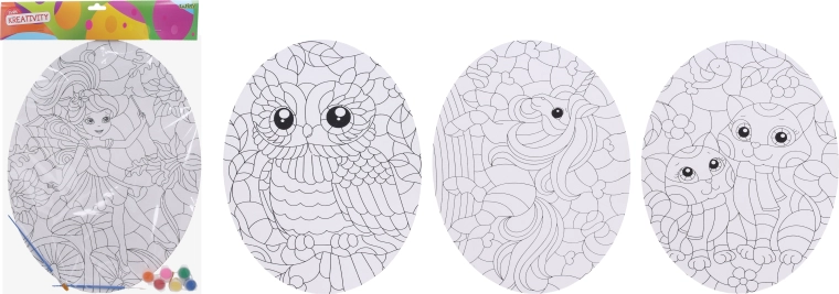 kreativni slikarski set oval 35 × 45 cm z barvami in 2 čopiči