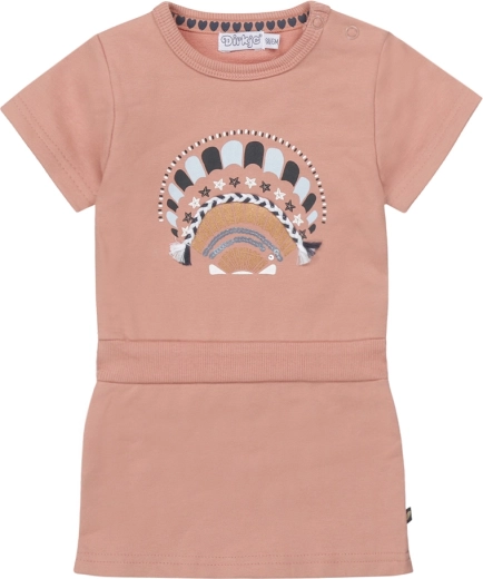 Dirkje dekliška obleka s kratkimi rokavi, staroružnata, vel. 98