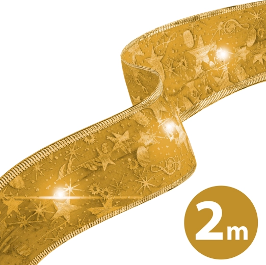 Božični LED trak zlate barve, 2 m