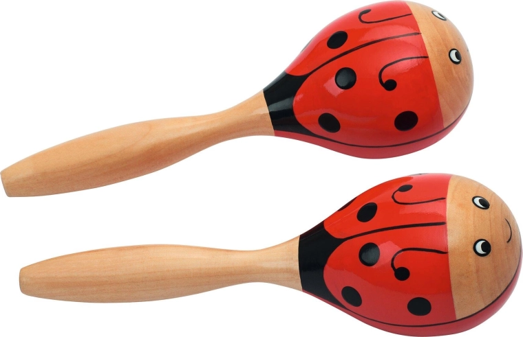 Wooden ladybug maracas – set of 2 pcs
