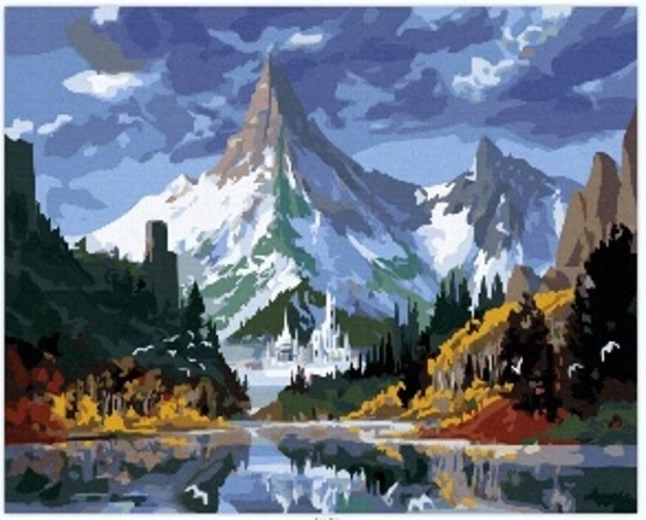 Norimpex Slikanje po številkah Grad v visokih gorah 40 × 50 cm