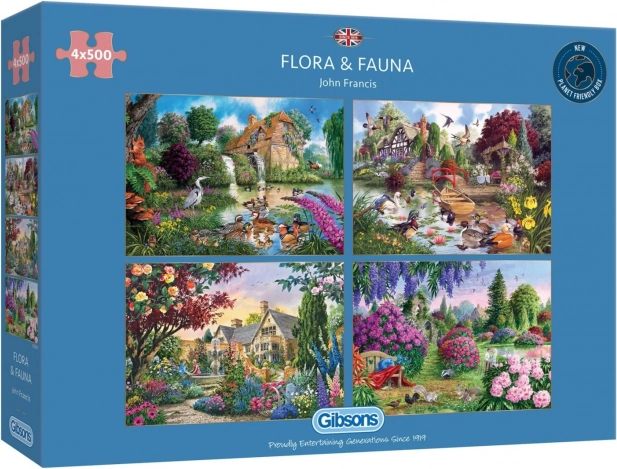 Gibsons Sestavljanka Flora in Favna 4x500 kosov