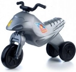 Trikolesno poganjalno kolo Super Bike, srebrno, 44 cm
