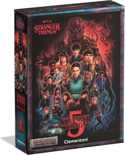 Sestavljanka 1000 Stranger Things 5 s plakatom Clementoni