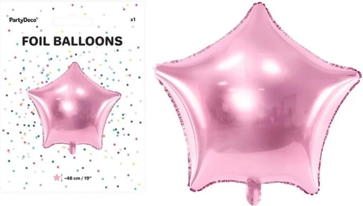 Folijski balon zvezda svetlo rožnat 48 cm