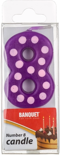 Rojstnodnevna svečka številka 8 z zatičem 5 × 3 cm