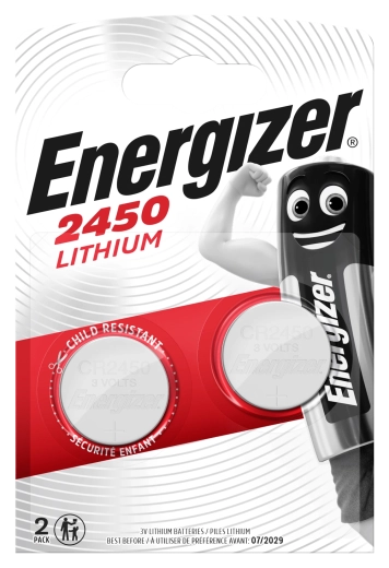 Energizer CR2450 litijeve gumbne baterije 3 V, pakiranje 2 kos