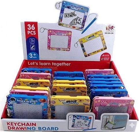 Mini drawing tablet keychain 7.5 × 8.5 cm – 1 piece
