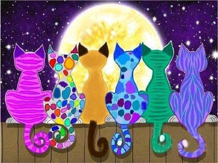 Diamantno slikanje mačk 30 × 40 cm