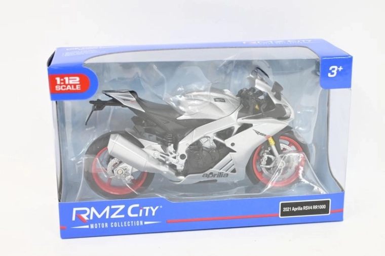 Model motocikla RMZ Hobby Aprilia RSV4 1:12 srebrn