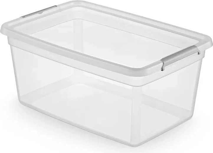 Basestore škatla za shranjevanje s pokrovom in sponkami 40 l (58 × 39 × 25 cm)