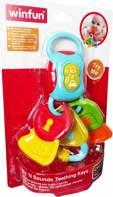 Ropotajoče grizalo ključi s svetlobnimi učinki in zvoki