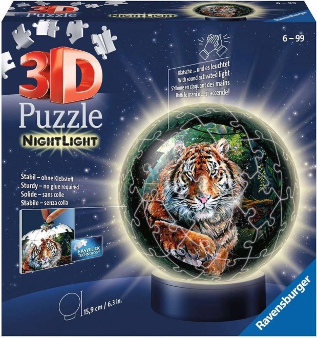 Ravensburger 3D Svetleči Puzzleball Tiger 72 Kosov