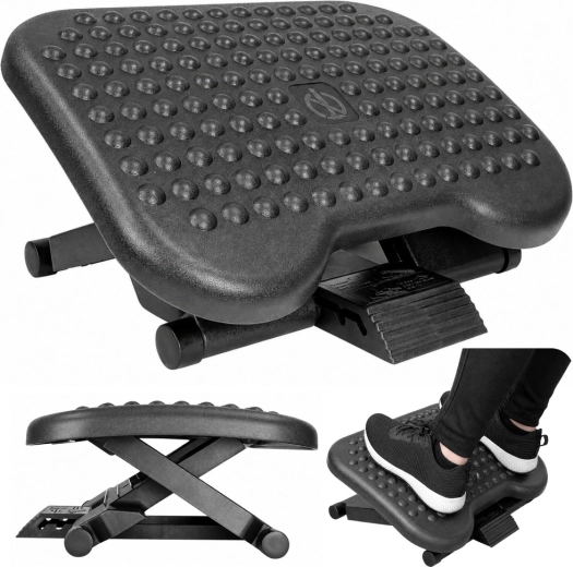 Ergonomski podstavek za noge pod mizo z izboklinami, nastavljiv v 3 višinah