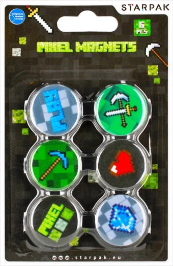 Minecraft pikselni magneti, komplet 6 kosov
