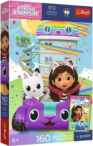Premium puzzle za otroke Gabijina mačja hišica – Čudovita Gabi 160 kosov