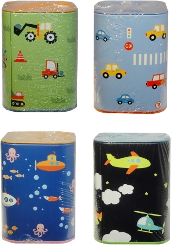 barvna otroška hranilnica v obliki vozila