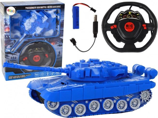 Zabavni RC tank Modri 1:18 27 MHz