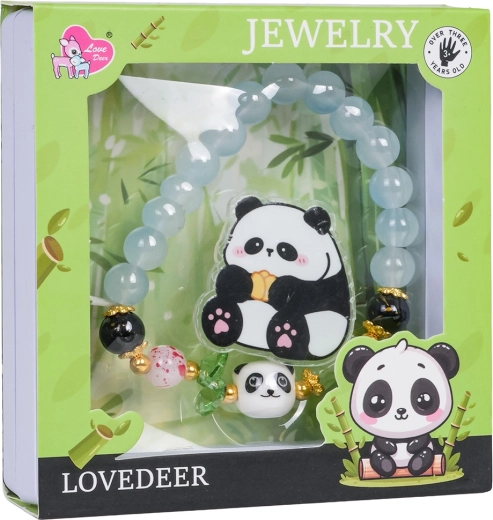Otroški komplet nakita Panda z modro zapestnico