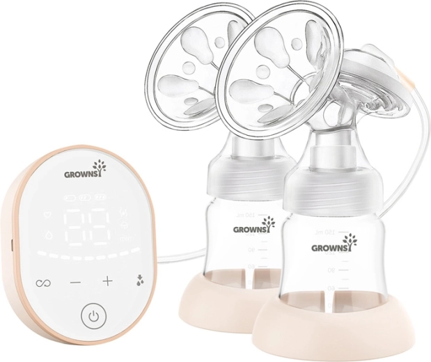 Dvojna električna prsna črpalka Grownsy – rožnata