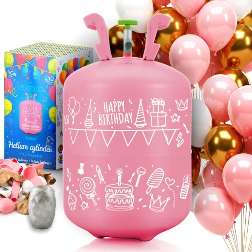 Enkratna helijeva jeklenka 0,20 m³ z baloni in trakom RICOKIDS