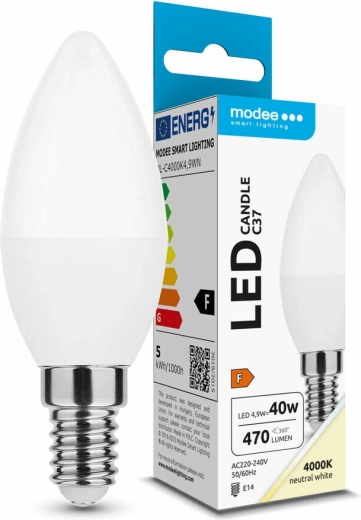 Modee LED žarnica Candle C37 4,9 W E14, 470 lm, nevtralno bela
