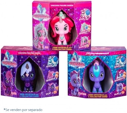 Crystalverse galaktični samorog – ustvarjalni komplet s kristali 11 cm