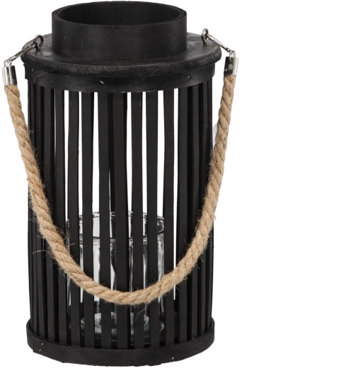 Leseni lampijon 30 × 20 cm črn