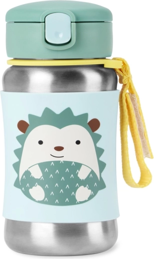 Skip Hop Spark Style steklenička iz nerjavečega jekla s slamico ježek 350 ml