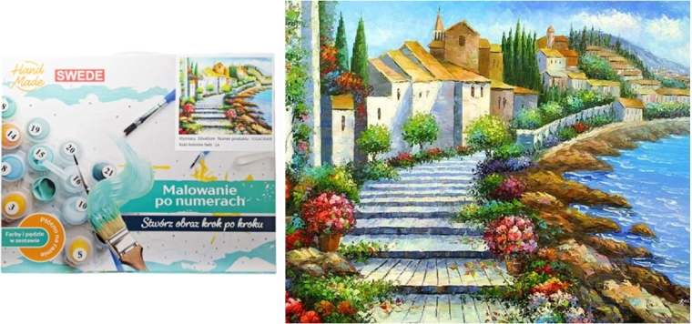 Slikanje po številkah – Mestece ob morju