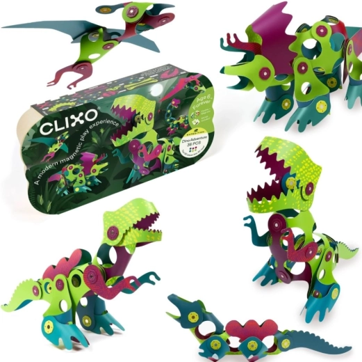 Clixo magnetni set DINO, 36 kosov