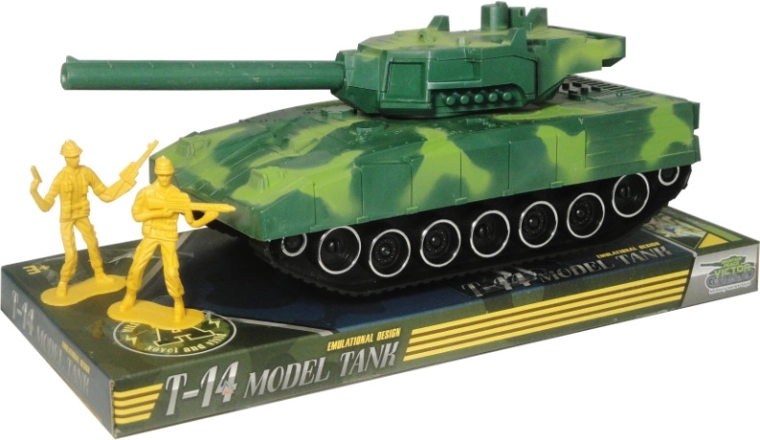 Tank s trenjemskim pogonom in figuricami vojakov